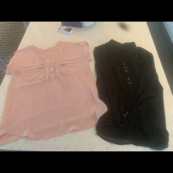 Two blouses one tshirt style one long sleeves - Picture 1 of 1